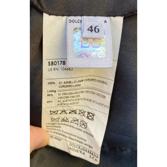 Dolce & Gabbana Studded Lamb Leather Biker Jacket Vintage Size 46, US 10 - Picture 11 of 11